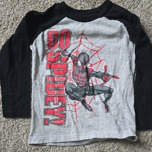Marvel Deadpool Long Sleeve Tee Black and Gray